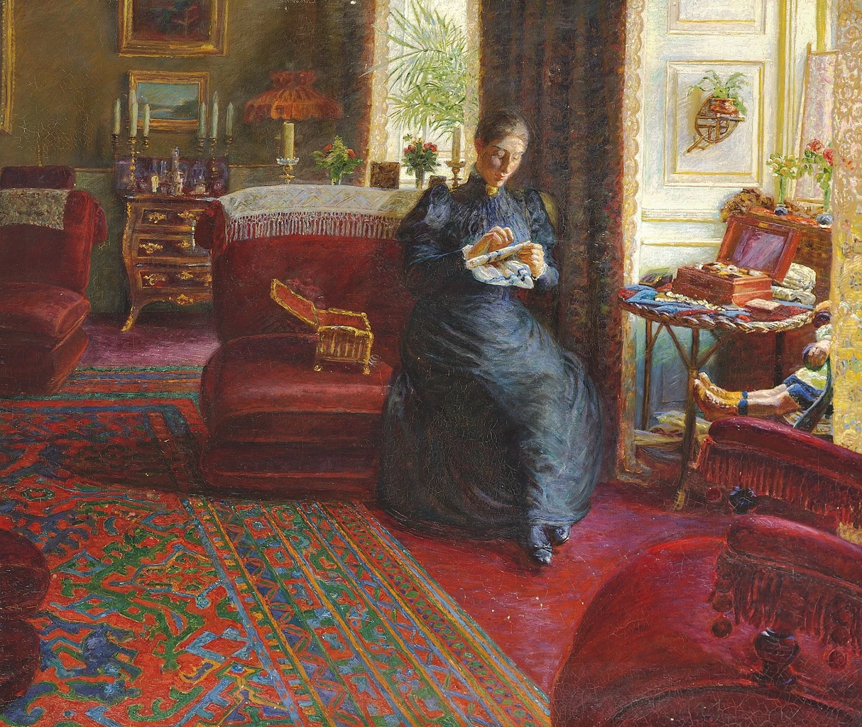 Kristian Zahrtmann - Portræt af fru Knudtzon, 1894